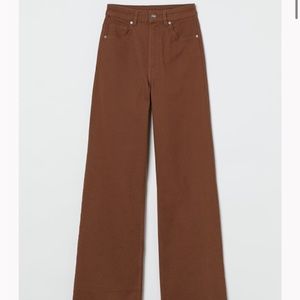 H&M wide leg brown jeans
